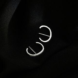Alloy Open Hoop Earring Silver - One Size