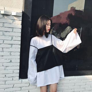 Set: Oversized T-shirt + Pu Camisole