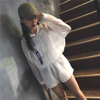 Set: Sheer Zip Jacket + Shorts