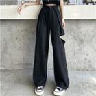 High-waist Ripped Straight Leg Dress Pants