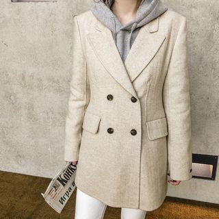 Handmade Double-breasted Herringbone Blazer