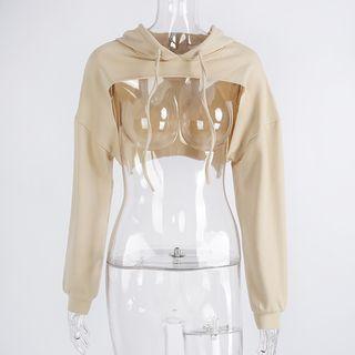Hooded Long-sleeve Cropped Top