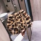 Leopard Furry Leopard Bucket Bag