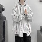 Long-sleeve Pattern Print Baseball Jacket