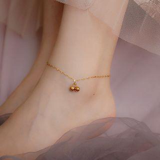 Bead Pendant Stainless Steel Anklet Gold - One Size