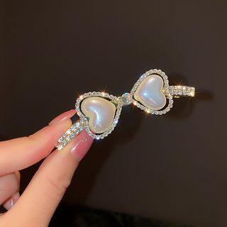 Heart / Bow Faux Pearl Hair Clip