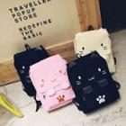 Cat Accent Canvas Backpack