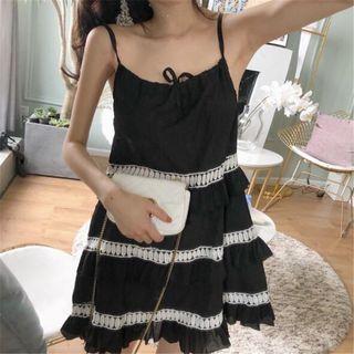Spaghetti-strap Tiered Minidress As Shown In Figure - One Size