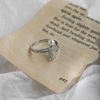 Faux Pearl Alloy Open Ring
