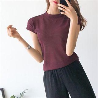 Crewneck Cap-sleeve Top