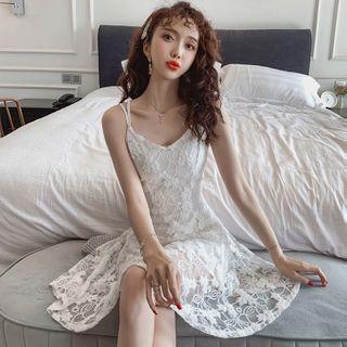 Double Strap A-line Lace Dress