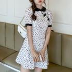 Short-sleeve Heart Print Mini A-line Dress / Midi A-line Dress