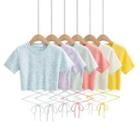 Short-sleeve Tie-waist Crop Knit Top