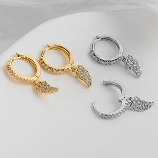Fang Rhinestone Alloy Dangle Earring