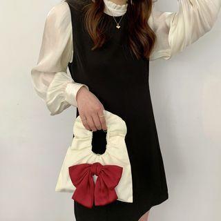 Frill Trim Bow Handbag