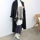 Snap-button Wool Blend Long Coat