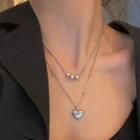 Layered Necklace 0895a - Silver - One Size