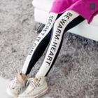 Contrast-trim Lettering Leggings