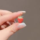 Strawberry Alloy Brooch Red - One Size