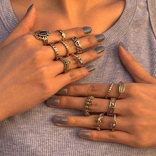 Set Of 13: Alloy Ring