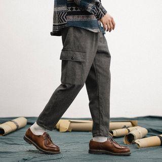 Pocket Detail Drawstring Straight-cut Pants