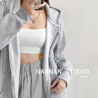 Brushed Loose-fit Hooded Jacket