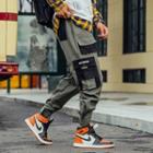 Multi-pocket Colorblock Jogger Pants With Adhesive Tabs