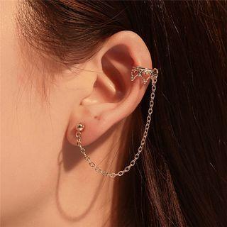 Long Crown Stud Earring