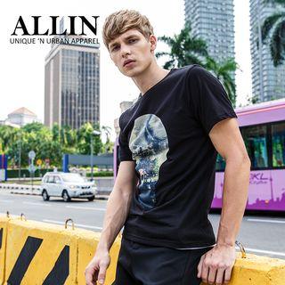 Light Bulb Print Short Sleeve T-shirt