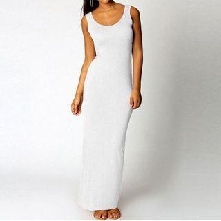 Sleeveless Scoop Neck Maxi Bodycon Dress