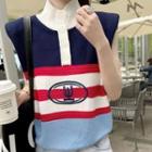 Embroider Color-block Oversize Tank Top