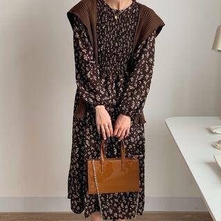 Floral Long-sleeve Medium Maxi Dress