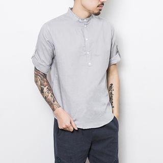3/4 Sleeve Linen Cotton Shirt
