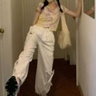 Short-sleeve Button-up Tie-dye T-shirt / Harem Pants
