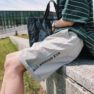 Lettering-printed Loose-fit Shorts