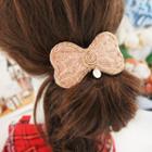 Fabric Bow Hair Clip 01# - Pink - One Size