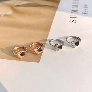 Rhinestone Paw Hoop Earring