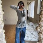 Denim-panel Loose-fit Pants