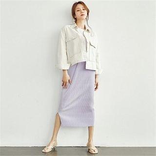 Flap-pocket Jacket Ivory - One Size