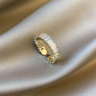 Rhinestone Open Ring J578 - 1 Pc - Gold - One Size