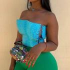 Snake Print Lace-up Tube Top