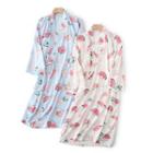 Printed Tie-front Robe