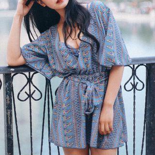 Set: Patterned Bikini + Patterned Cover-up