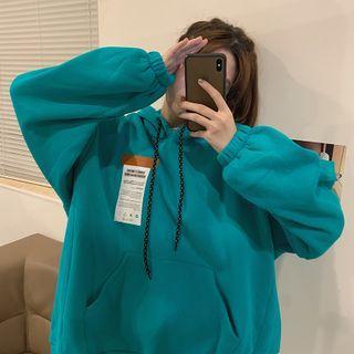 Label Embroidered Hoodie