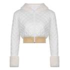 Fluffy Trim Quilted Cropped Jacket