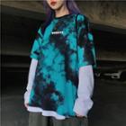 Couple Elbow-sleeve Tie-dyed T-shirt