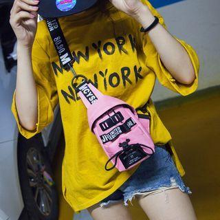 Lettering Drawcord Sling Bag