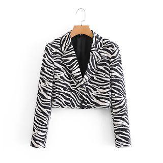 Cropped Zebra Print Blazer
