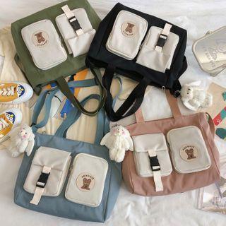 Color Block Cartoon Crossbody Bag