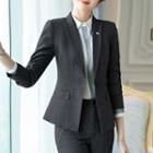Mini Pencil Skirt / Long-sleeve Shirt / Slim-fit Dress Pants / Single-buttoned Blazer